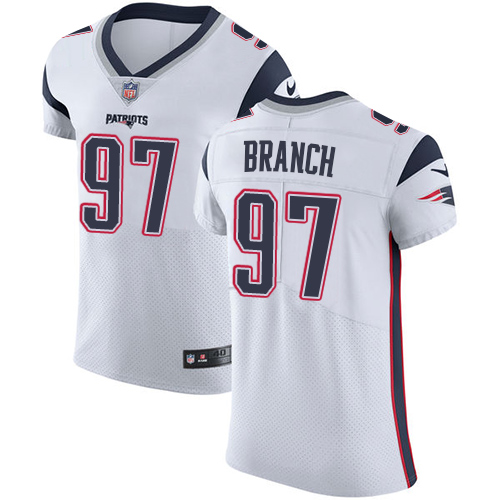 Nike Patriots #97 Alan Branch White Men's Stitched NFL Vapor Untouchable Elite Jersey